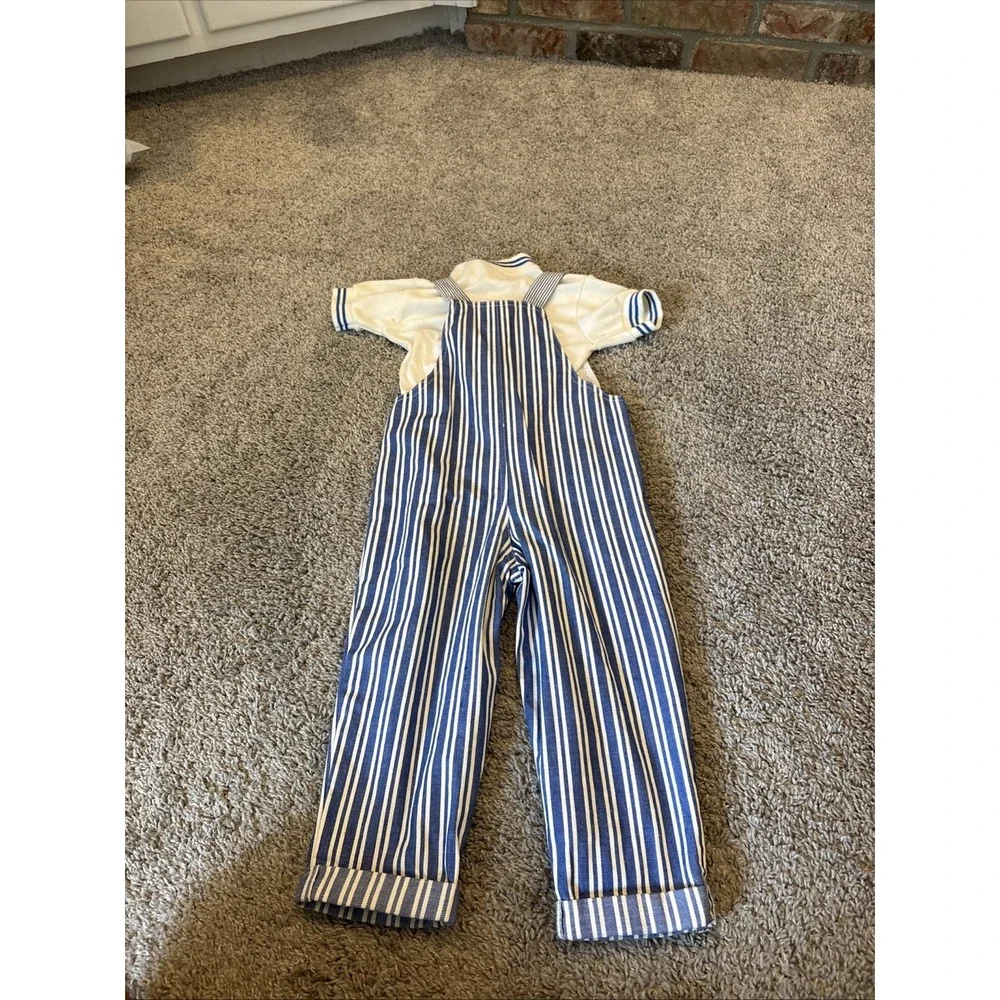 Vintage Overalls 3T Bibs Pinstripe Railroad Kids Toddler Stripe 